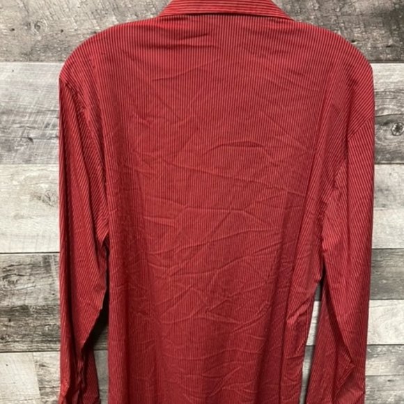 Mens Red Stripped Stretch Extensible LE CHATEAU M Long Sleeve Shirt MI Canada61 - Picture 2 of 5